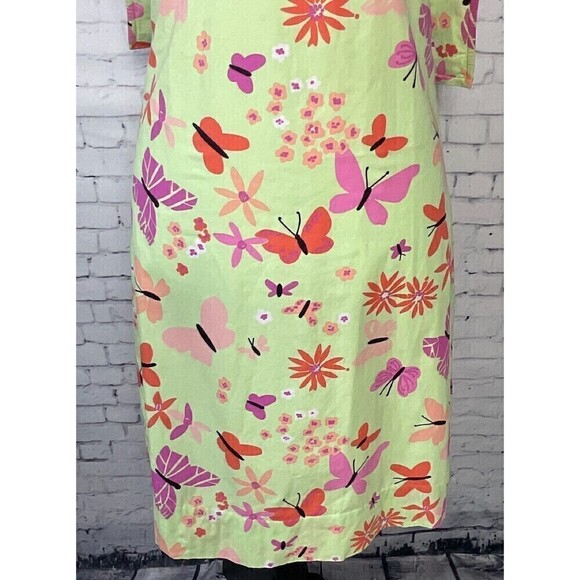 Lilly Pulitzer Womens Size 4 Dress Green Pink Butterfly Summer Halter Mini R2 - Picture 10 of 12